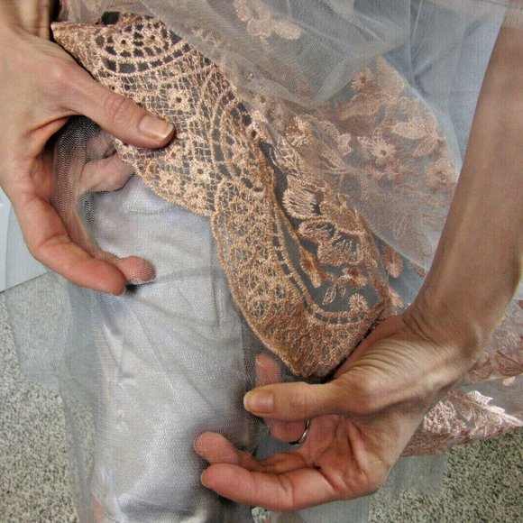 Vintage Chi Chi Prom Dress Size 6 Blue Gray Lolita Embroidery Party British NWT - Picture 7 of 15